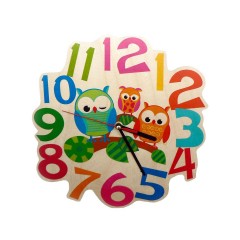 HESS Holzdekoration Wanduhr Eulen Деревянные украшения настенные часы совы