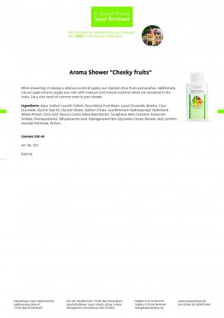 Krauterhaus Sanct Bernhardt Set: Cheeky Fruits / Aroma Shower and Body ButterSet of 2