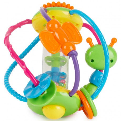 bieco Motorikball -Schleife Greifball Baby Beissring mit Rassel Motorikspielzeug Oball Greiflinge Моторные навыки