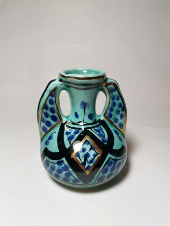 Azouz Kharraz, Набор Фарфоровые Ваза и Кувшин в арабском стиле, позолота, Тунис, 1970-80гг.