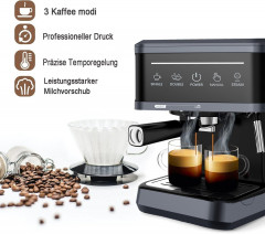 Mutoy Mutoy Kaffeevollautomat Kaffeevollautomat,Espresso Siebtragermaschine 20 Bar, Kaffeemaschine fur den Hausgebrauch, 850W, 1,8 Liter Wassertank  Полностью автоматическая кофемашина Mutoy, эспрессо-портафильтр на 20 бар, кофемашина для домашнего исполь