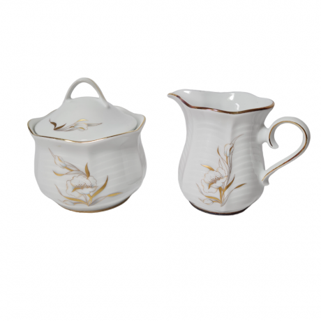 Winterling Markteluthen Bavaria Изысканный фарфоровый набор: cахарница и молочник с позолотой и рельефным рисунком, Германия, 1960-70гг.