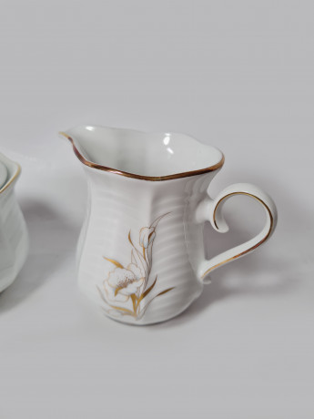 Winterling Markteluthen Bavaria Изысканный фарфоровый набор: cахарница и молочник с позолотой и рельефным рисунком, Германия, 1960-70гг.