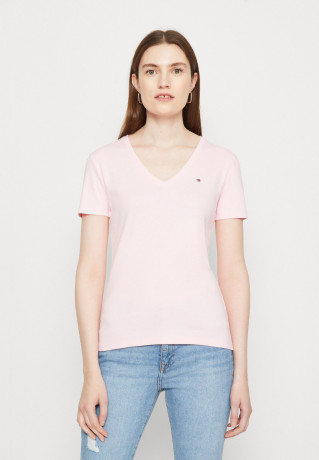 Tommy Hilfiger SLIM CODY NECK Print T-shirt pastel pink SLIM CODY NECK Футболка с принтом пастельно-рзовый