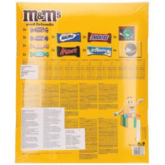 Mars M&M's & Friends Adventskalender, Адвент-календарь 2025, 24 сладких сюрприза, 38см × 45см, 361 грамм