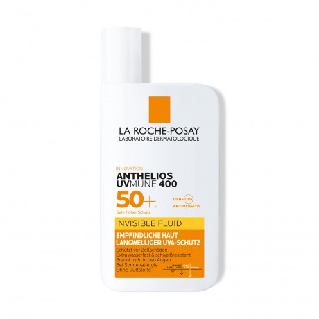 La Roche-Posay ROCHE-POSAY Anthelios Sonnenschutz Invisible Fluid UVMune400 LSF 50+ fur alle Hauttypen geeignet  Солнцезащитный флюид ROCHE-POSAY Anthelios Invisible Fluid UVMune400 SPF 50+ подходит для всех типов кожи