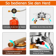 Lospitch Lospitch Gaskocher Mini Campingkocher Gaskocher Herd Gasherd Camping stove mit Windschott  Газовая плита Lospitch, мини-походная плита, газовая плита, газовая плита, походная плита с ветровым дефлектором