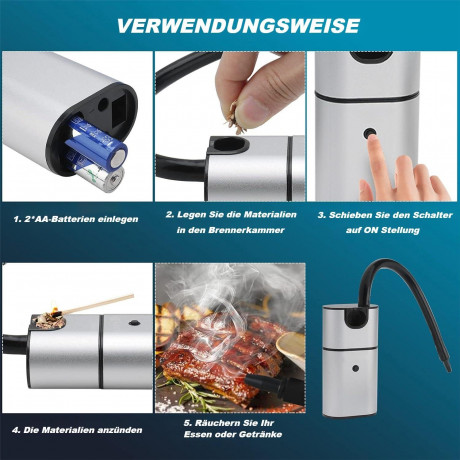 Lannister Lannister Multikocher Tragbarer Raucher Handraucherpistole Kuchengerate fur Lebensmittel, Fleisch, Getranke Kostenlose Reinigungsburste Schraubendreher Sieb  Мультиварка Lannister, портативная коптильня, пистолет для ручного курения, инструменты