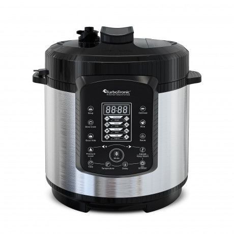 TurboTronic by Z-Line TurboTronic by Z-Line Multikocher 6L mit 2x Topf Edelstahltopf und beschichtet, PLASTIKFREI Silber, 1000 W, Dampfdrucktopf Elektrischer Schnellkochtopf Dampfgarer Schwarz Мультиварка TurboTronic by Z-Line 6л с 2 кастрюлями из нержаве