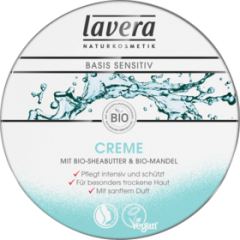 Lavera Body cream,  Крем для тела Основа чувствительный с Био-с маслом ши и Bio-Миндаль, 150 мл