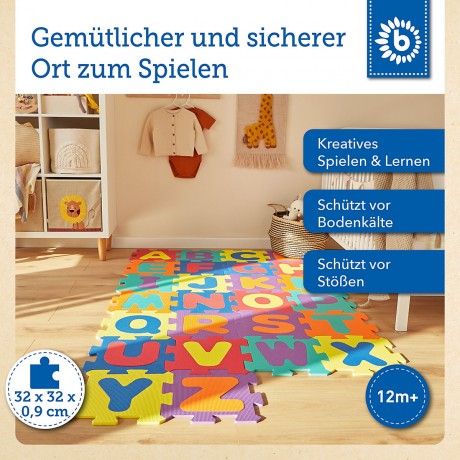 bieco Puzzlematte Baby 60 tlg Spielmatte Baby XXL Puzzle Kinder Krabbeldecke Turnmatte Bodenpuzzle Коврик-пазл для детей