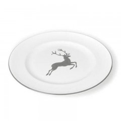 Gmundner Keramik Gmundner Keramik Grauer Hirsch Dessertteller / Fruhstucksteller Gourmet d: 22 cm / h: 2,2 cm Керамическая десертная тарелка Gmundner из серого оленя / тарелка для завтрака для гурманов d: 22 см / высота: 2,2 см