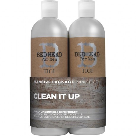 TIGI (Тиджи) Reinigung & Pflege CLEAN It Up Tween Duo, CLEAN Up Shampoo Шампунь для мужчин 750 мл + CLEAN Up Conditioner Кондиционер для волос 750 мл / 1 шт.