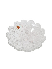 Конфетница винтажная Anna Hutte на ножках, фигурный край, хрусталь, 17 х 8 см, Германия, 1960-70гг.