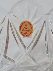 Конфетница винтажная Anna Hutte на ножках, фигурный край, хрусталь, 17 х 8 см, Германия, 1960-70гг.