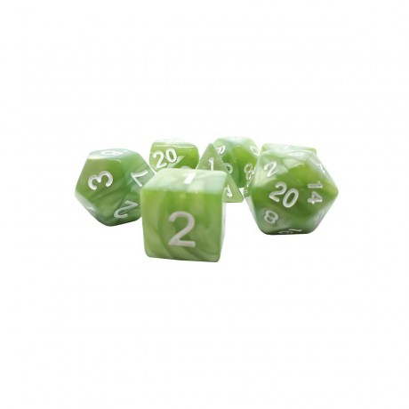 dice4friends 7-tlg. RPG Wurfelset Pearl: Lightgreen\/White 7 шт. RPG Dice Set Жемчуг: светло-зеленый/белый