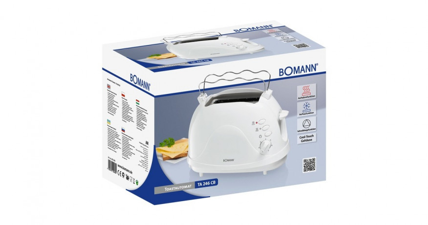 Bomann Bomann Toaster TA 246 CB weiss, 700 Watt, fur 2 Scheiben Toast  weiss Тостер Bomann TA 246 CB белый, 700 Вт, на 2 ломтика тостов
