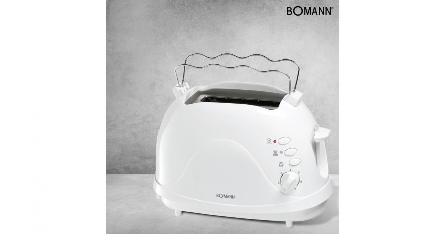 Bomann Bomann Toaster TA 246 CB weiss, 700 Watt, fur 2 Scheiben Toast  weiss Тостер Bomann TA 246 CB белый, 700 Вт, на 2 ломтика тостов