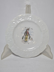 Lierre Lauvage CNP France Две винтажные тарелки с фактурным краем "Продавщица и Продавец на ярмарке в Париже", Франция, 1960-70гг.