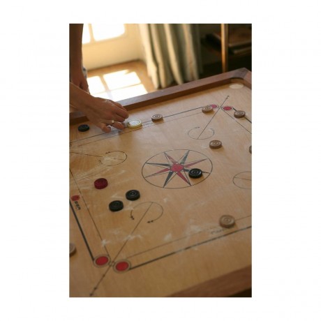 Ubergames Compact Carrom Board Игра Карром: доска 68см х 68см с фишками (без подставки и без сумки), модель B07RT158DN, 4кг
