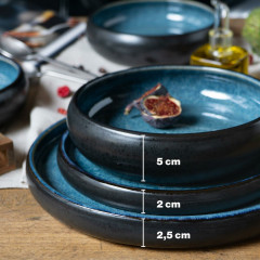 Moritz &amp; Moritz Moritz &amp; Moritz Tafelservice 18-tlg Blau Reaktiv  schwarz Обеденный сервиз Moritz &amp;amp; Moritz, 18 предметов, синий реактивный