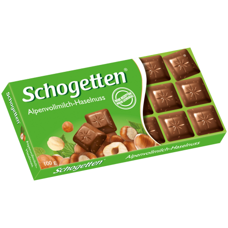 Schogetten Vollmilch-Nuss Альпийский молочный шоколад с орехами 100г
