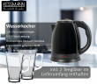 KESSMANN LENTZ KESSMANN LENTZ Wasserkocher Edelstahl 1,8 L mit Abschaltautomatik elektrischer Kettle 2 Teeglaser, 1.8 l, 1800,00 W, Wasseraufbereiter Schnelles aufheizen Wasser heizen kochen Aufwarmen  Чайник KESSMANN LENTZ нержавеющая сталь 1,8 л с автом