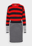 Tommy Hilfiger COLORBLOCK STRIPE DRESS Jumper dress ecru/sky/fireworks ПЛАТЬЕ С ЦВЕТНЫМИ БЛОКАМИ Платье-джемпер экрю/небо/фейерверк