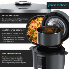 Arendo Arendo Reiskocher, 350 W, Digitaler Dampfgarer, Kochprogramme, Timer, Warmhaltefunktion, Display  Рисоварка Arendo, 350 Вт, цифровая пароварка, программы приготовления, таймер, функция поддержания тепла, дисплей