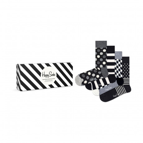 Happy Socks Socken #x27;4-Pack Classic Black & White Socks Gift Set#x27; 36-40 носки #x27;подарочный набор из 4 классических черно-белых носков#x27;