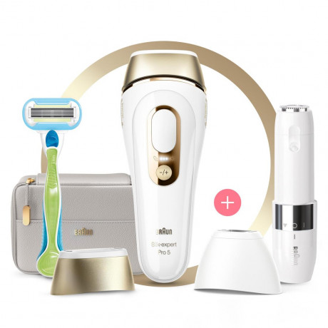 Braun IPL System quot;Silk-expert Pro PL5159 + Mini-Gesichtsrasiererquot; in Rosegold & Weiss  Система IPL "Silk-expert Pro PL5159 + Mini Face Shaver" из розового золота и белого