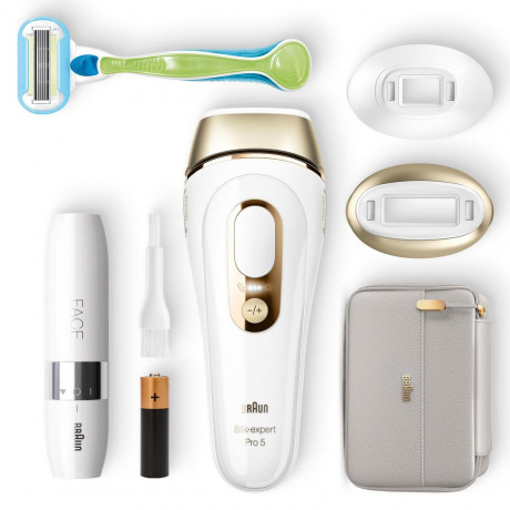 Braun IPL System quot;Silk-expert Pro PL5159 + Mini-Gesichtsrasiererquot; in Rosegold & Weiss  Система IPL "Silk-expert Pro PL5159 + Mini Face Shaver" из розового золота и белого