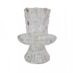 Partylite Taiwan Хрустальный подсвечник, 9см x 11см, Тайвань, 1970-80гг.