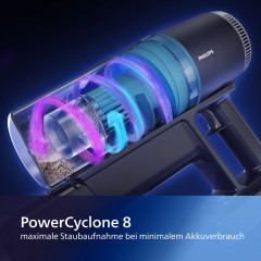 Philips Philips Akku-Hand-und Stielstaubsauger XC3031/01 3000 Series, 50,4 W, beutellos, mit LED-Duse und digitalem Motor, bis zu 60 Minuten Laufzeit  Беспроводной ручной пылесос Philips XC3031/01 серии 3000, 50,4 Вт, без мешка, со светодиодной насадкой и