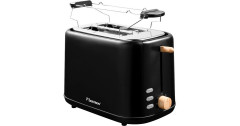 Bestron Bestron Toaster ATO850BW schwarz/holz, 800 Watt, fur 2 Scheiben Toast  schwarz/holz Тостер Bestron ATO850BW черный/дерево, 800 Вт, на 2 ломтика тостов