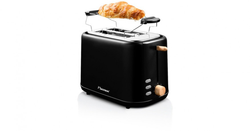 Bestron Bestron Toaster ATO850BW schwarz/holz, 800 Watt, fur 2 Scheiben Toast  schwarz/holz Тостер Bestron ATO850BW черный/дерево, 800 Вт, на 2 ломтика тостов