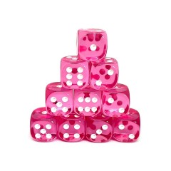 dice4friends 10-tlg. D6 Wurfelset Transparent: Pink 10 шт. D6 Dice Set Прозрачный: Розовый