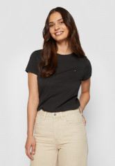 Tommy Hilfiger HERITAGE CREW NECK TEE Basic T-shirt black ФУТБОЛКА HERITAGE CREW NECK Базовая футболка черный