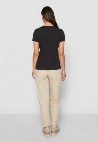 Tommy Hilfiger HERITAGE CREW NECK TEE Basic T-shirt black ФУТБОЛКА HERITAGE CREW NECK Базовая футболка черный