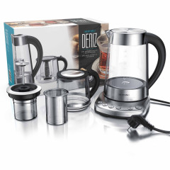 Arendo Arendo Wasserkocher, 1,7 l, 2400 W, Edelstahl mit Teeaufsatz, Teekocher, Temperatureinstellung 70 100° C Чайник Arendo, 1,7 л, 2400 Вт, нержавеющая сталь с насадкой для чая, заварник, регулировка температуры 70 100°С