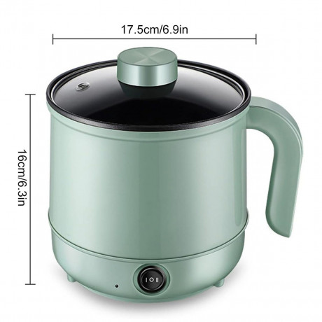 Yoyaxi Yoyaxi Reiskocher 1,7 Liter tragbare elektrische Antihaft-Pfanne, Multifunktionaler Topf, doppelte Steuerung fur das Kochen Grun Рисоварка Yoyaxi, портативная электрическая сковорода с антипригарным покрытием, 1,7 литра, многофункциональная кастрюл