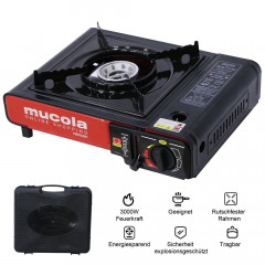 Mucola Mucola Gaskocher Campingkocher mit Koffer Gaskocher Herd Kartuschenkocher Gasherd, Piezozundung  Газовая плита Мукола, походная печь с корпусом, газовая плта, картриджная плита, газовая плита, пьезоподжиг