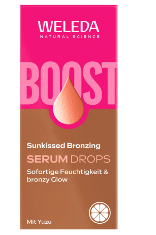 WELEDA Sunkissed Bronzing Serum Drops Сыворотка-бронзер придает коже естественный загар без отдушек с экстрактом юдзу и алоэ вера, 30мл