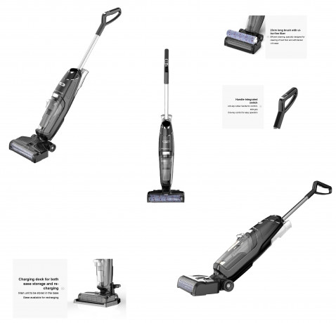 LIECTROUX LIECTROUX Akku-Handstaubsauger Stabstaubsauger mit Wischfunktion iE Pro, 250,00 W, Beutellos, Smart LED Display, UV Sterilisation, gleichzeitig Saugen + Wischen  Беспроводной ручной пылесос LIECTROUX пылесос с функцией вытирания iE Pro, 250,00 В