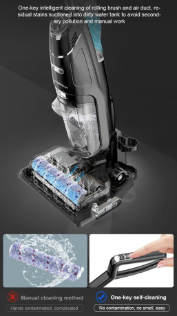 LIECTROUX LIECTROUX Akku-Handstaubsauger Stabstaubsauger mit Wischfunktion iE Pro, 250,00 W, Beutellos, Smart LED Display, UV Sterilisation, gleichzeitig Saugen + Wischen  Беспроводной ручной пылесос LIECTROUX пылесос с функцией вытирания iE Pro, 250,00 В