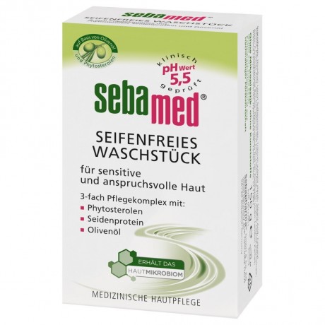 sebamed Seifenfreies Waschstuck mit Olive  Очищающее мыло без мыла с оливкой