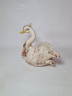 Конфетница винтажная в форме лебедя Im Stil von Bassano с объемными цветами, керамика, 14 х 23 см, Германия, 1960-70гг.