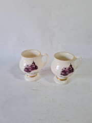 Чашки винтажные Carlsbad с видами Карловых Вар, фарфор, 2 шт., 6 x 6 см, Чехия, 1960-70гг.