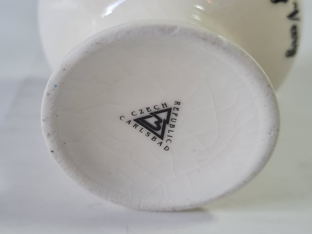 Чашки винтажные Carlsbad с видами Карловых Вар, фарфор, 2 шт., 6 x 6 см, Чехия, 1960-70гг.