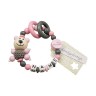 kleinerStorch Greifling mit Name – Madchen Beissring personalisiert – Holz Rassel Bar  Prinzessin rosa Персонализированное кольцо для прорезывания зубов с именем